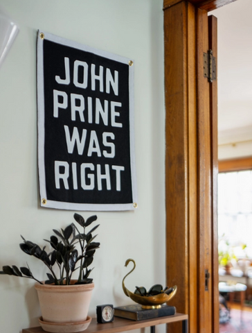 Camp Flag | John Prine X Oxford Pennant | John Prine Was Right