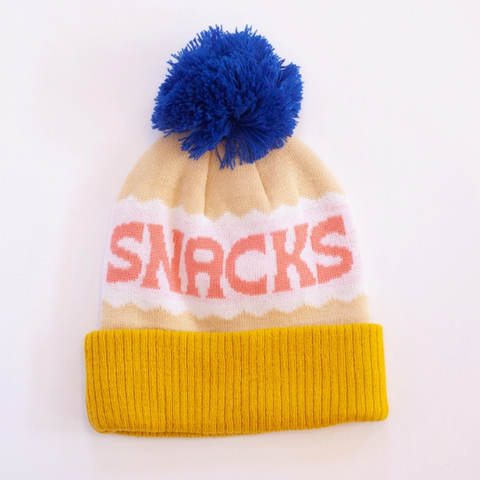 Beanie | Yardsale Press | Snacks | Blue Pom-pom | pre-order