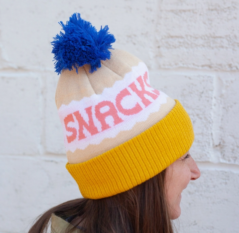 Beanie | Yardsale Press | Snacks | Blue Pom-pom | pre-order