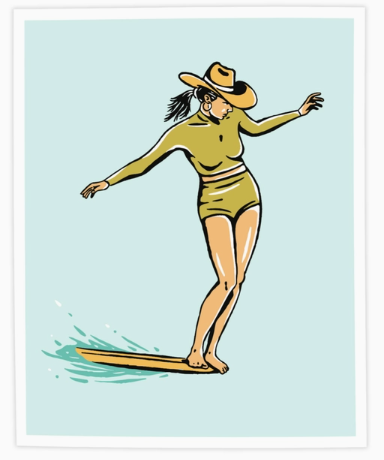 8x10 Art Print | Kamin Tersieff | Surf Cowgirl | Pre-Order