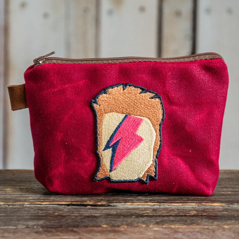 Applique Pouch | Handmade Waxed Canvas Zipper Pouch | ZIGGY | Icon Collection