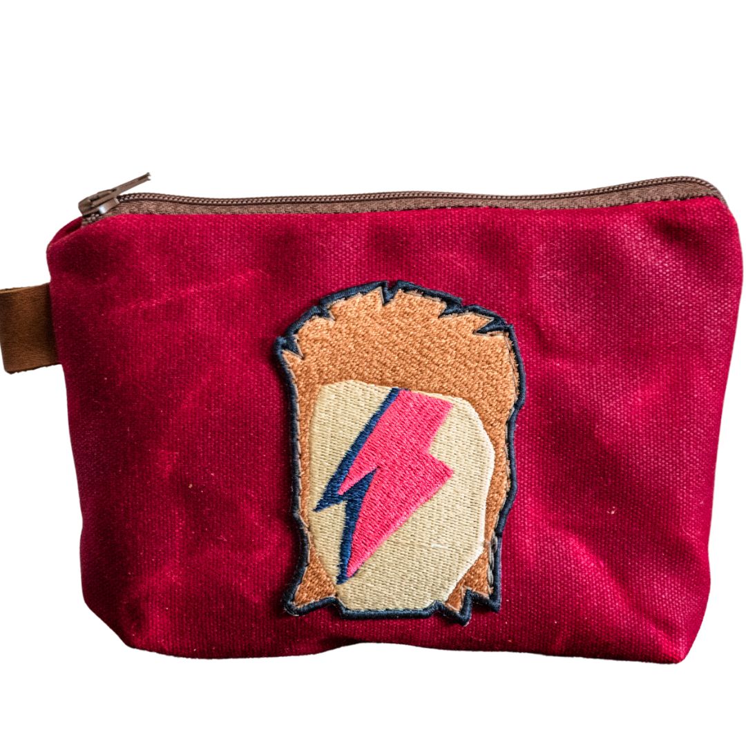 Applique Pouch | Handmade Waxed Canvas Zipper Pouch | ZIGGY | Icon Collection