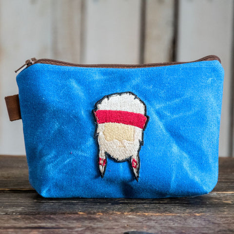 Applique Pouch | Handmade Waxed Canvas Zipper Pouch | WILLIE | Icon Collection