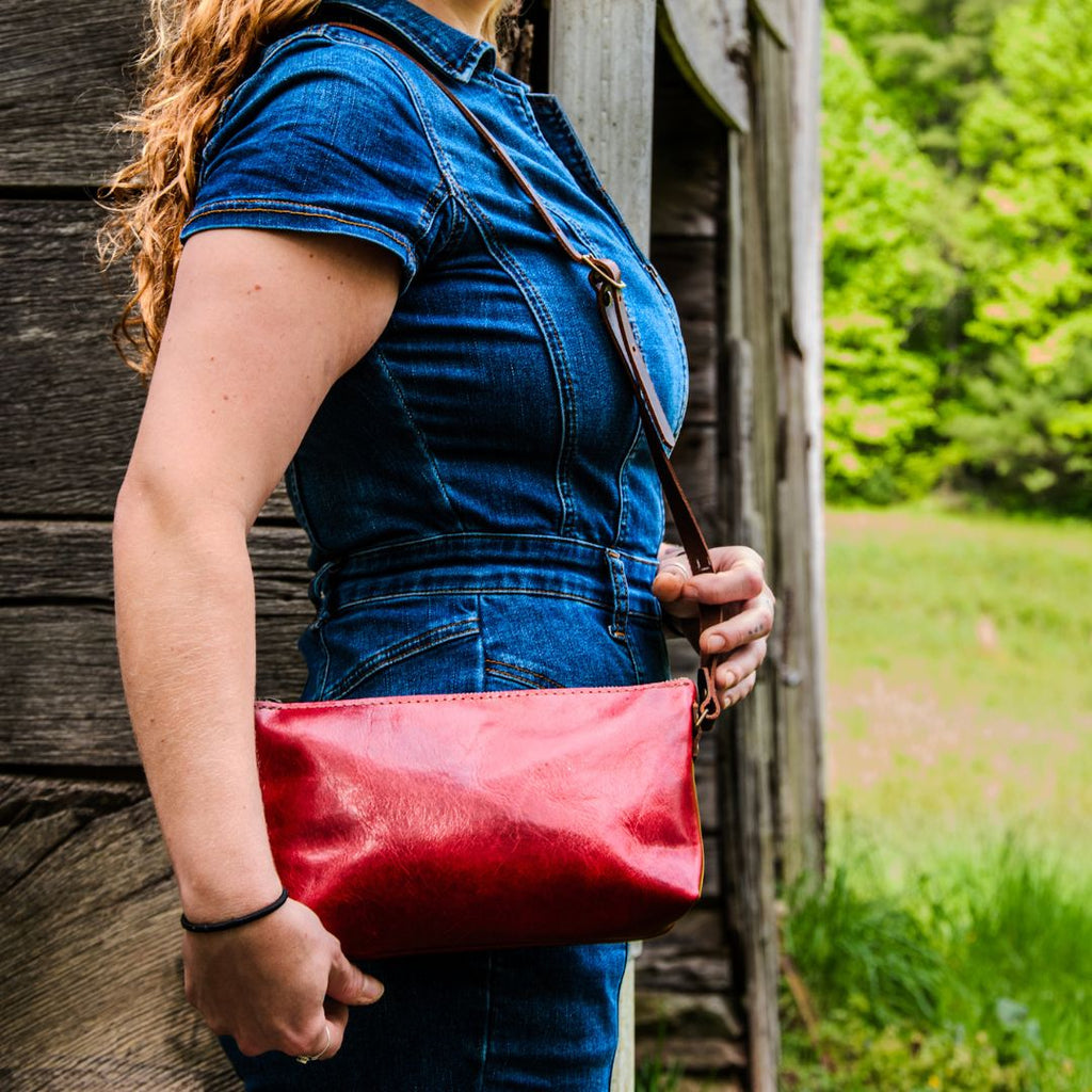Small Leather Purse With Handmade Leather – In Blue Handmade