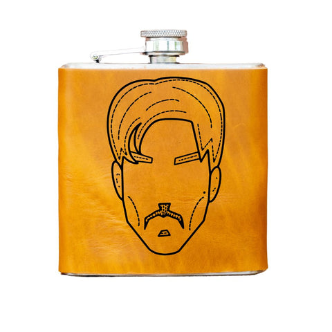 Limited Run | Icon Series | Leather Laser Printed Flask | Handmade | Prince