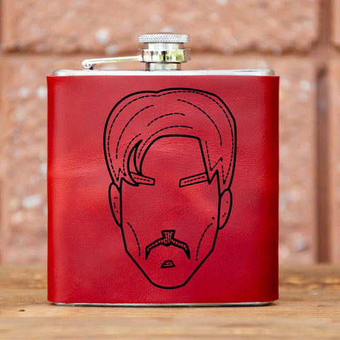 Limited Run | Icon Series | Leather Laser Printed Flask | Handmade | Prince