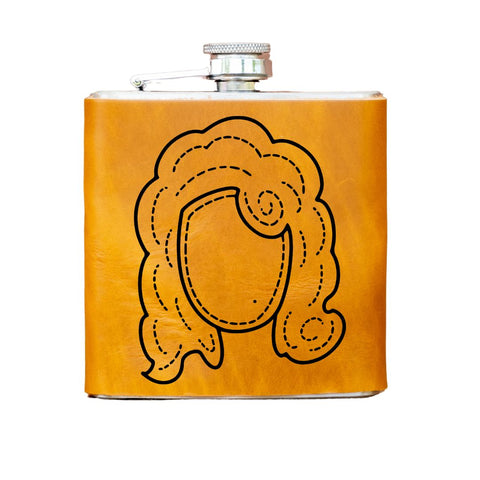 Limited Run | Icon Series | Leather Laser Printed Flask | Handmade | Dolly