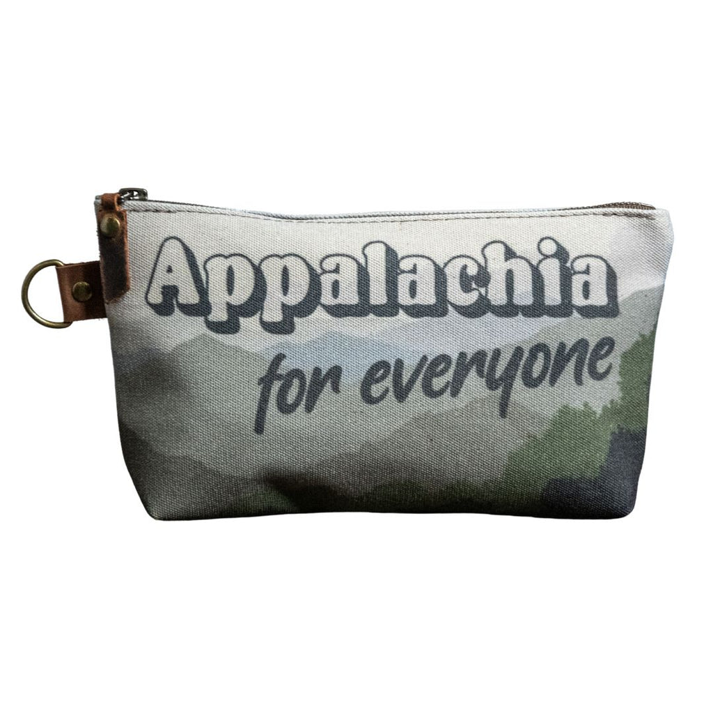 Ready to Ship | Appalachia for everyone! | Hand Printed Canvas Everyday Pouch | Camp Blue