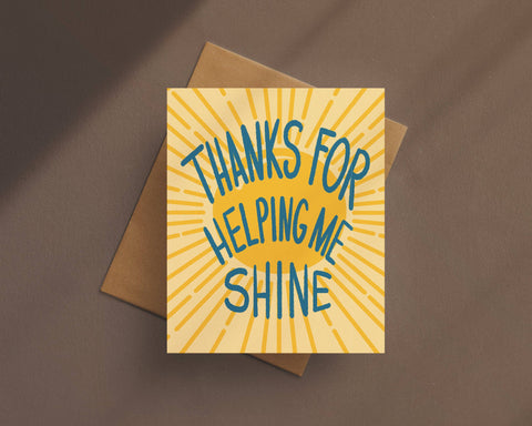 Greeting Card | Starfangled Press | Thanks For Helping Me Shine