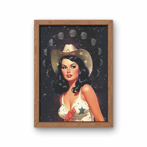 8x10 Art Print | Lady Kady Art | Retro Space Cowgirl | NOT holiday guarantee