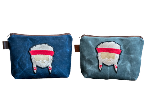 Applique Pouch | Handmade Waxed Canvas Zipper Pouch | WILLIE | Icon Collection NEW COLOR VARIETY