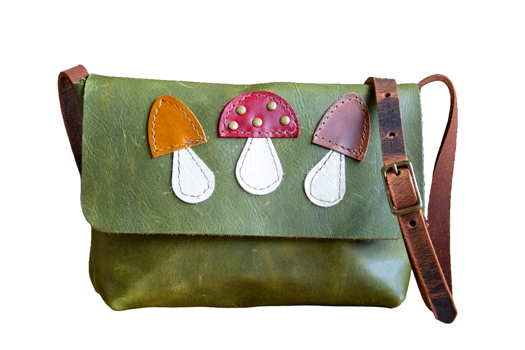 Small Batch | LIMITED RUN SALE | The Mushroom Mini Satchel | Eco Friendly Leather Bag