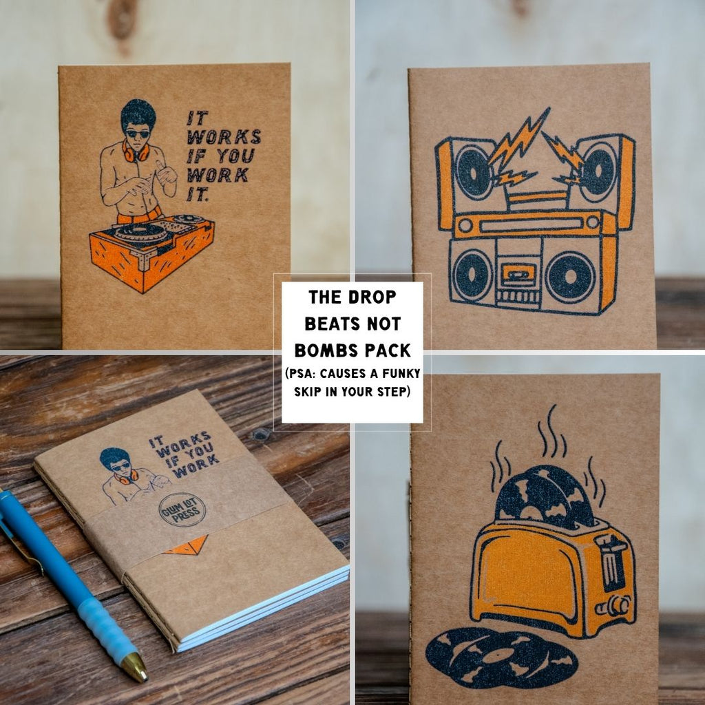 Travel Journal Set | Glum Lot Press | Drop Beats not Bombs Pack
