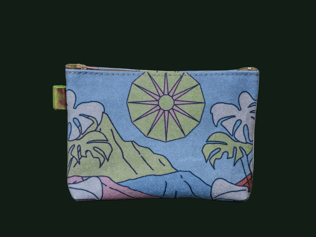 Blue Beaches  | Hand printed MEDIUM Canvas Pouch