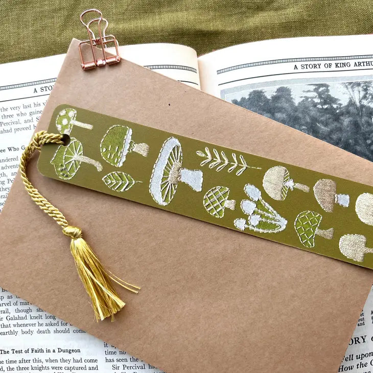 Mushroom Bookmark Bookmark With Tassel, Cute Bookmark, Vintage