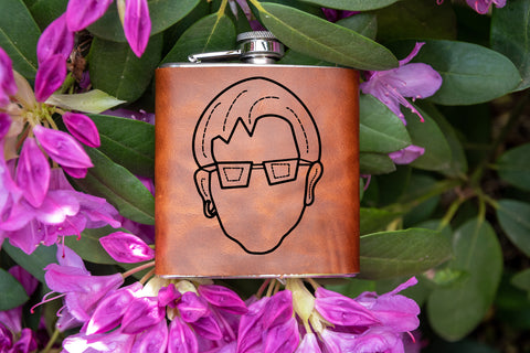 Limited Run | Icon Series | Leather Laser Printed Flask | Handmade | Elton