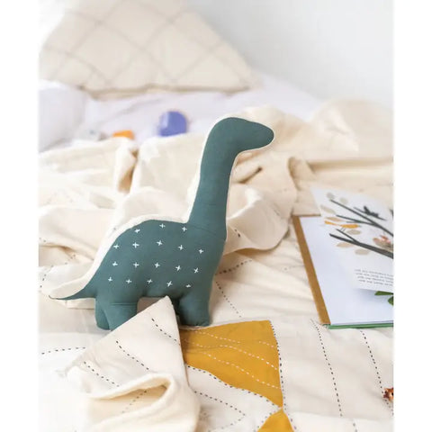 Handmade Organic Stuffie | Anchal | Kantha Dinosaur | Pre-order