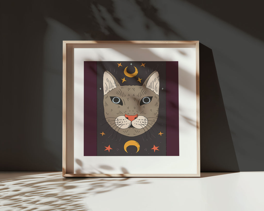 Fine art print | Wall Decor | Giclée | 12 x 12  | The Most Magical Cat