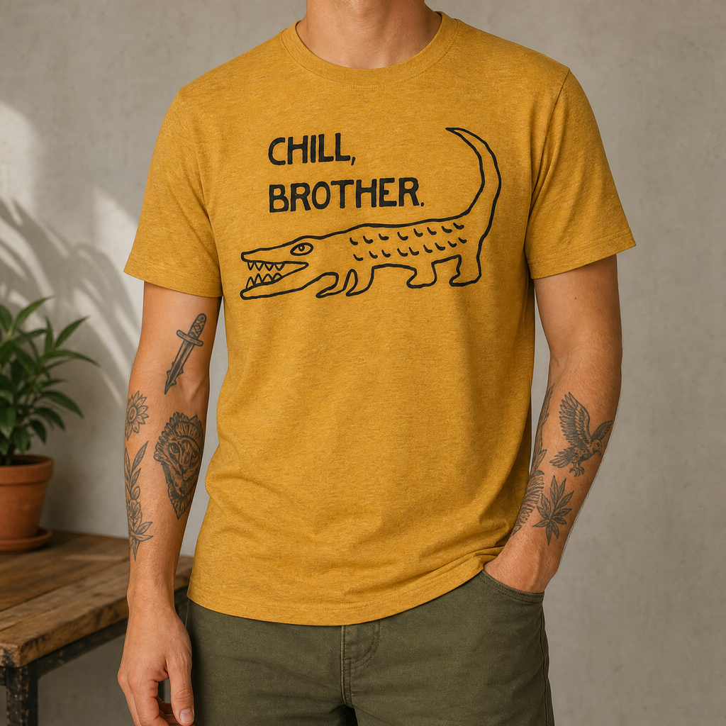 Unisex T-shirt | Handprinted | Chill, brother