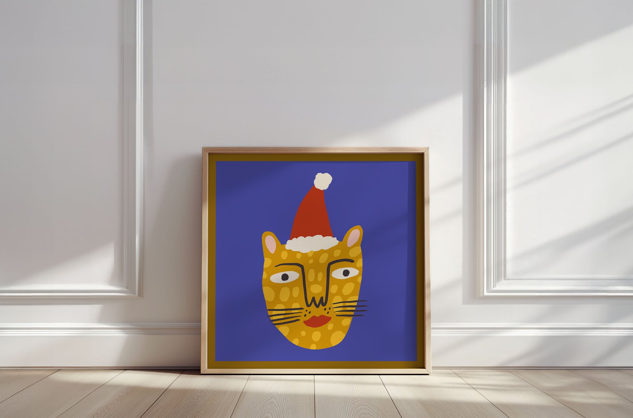 Fine art print | Wall Decor | Giclée | 12 x 12  | Holiday Cat