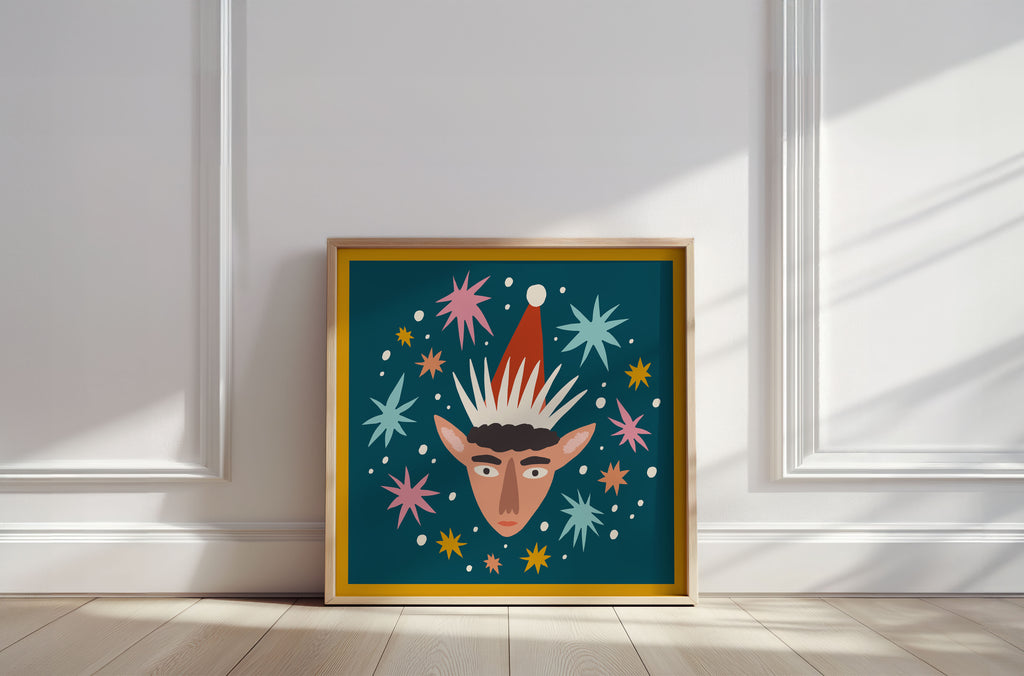 Fine art print | Wall Decor | Giclée | 12 x 12  | Holiday Elf