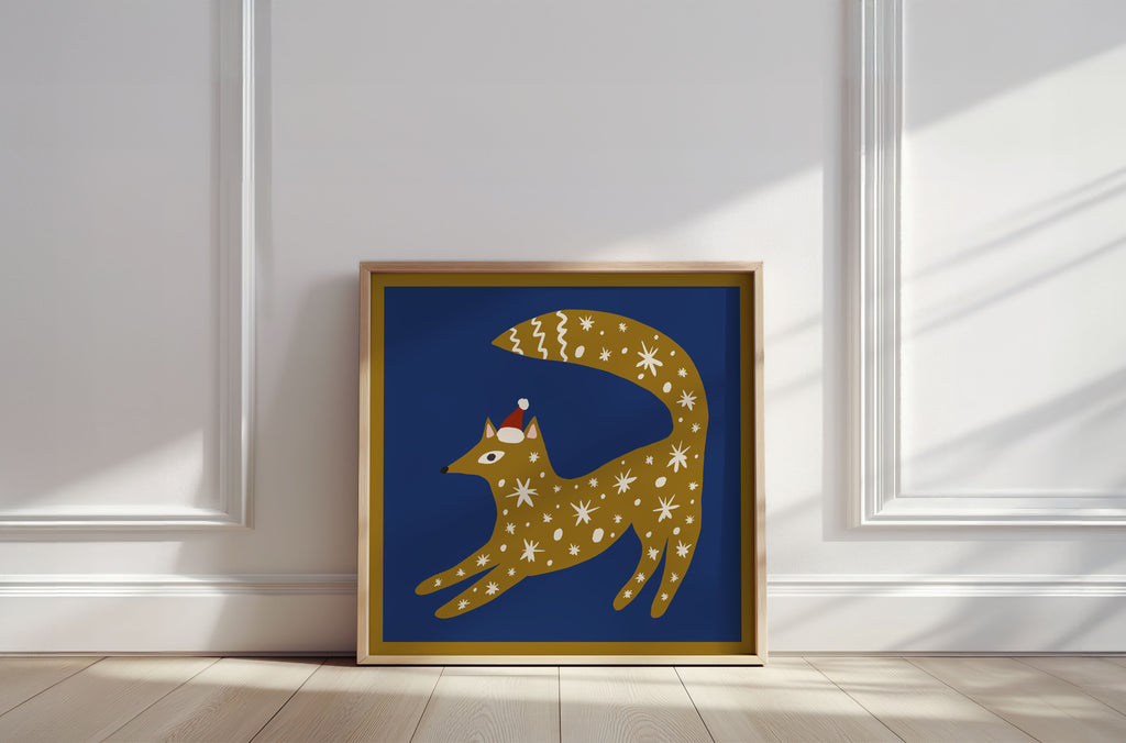 Fine art print | Wall Decor | Giclée | 12 x 12  | Holiday Fox