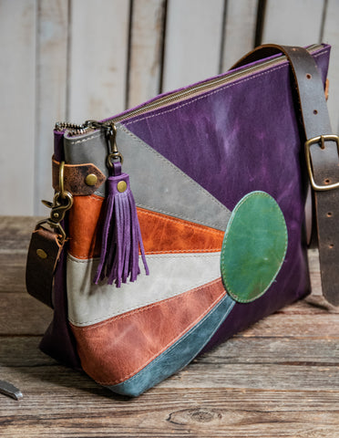 The Purple Rain SUNBURST ECO-FRIENDLY Leather medium bowler bag | LIMITED RUN