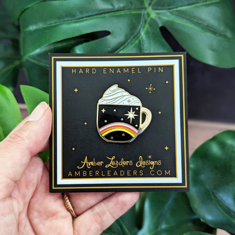 Enamel Pin | Amber Leaders Design | Retro Cup with Glitter