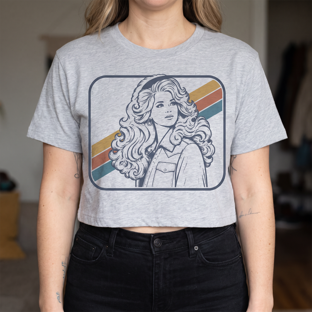 Handprinted Crop T-shirt | Dolly grooves