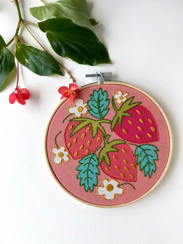 Embroidery Craft Kit | Made by RikRack | Strawberries DIY Kit