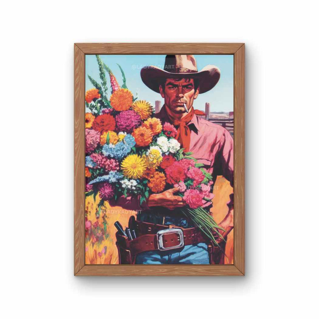 8x10 Art Print | Lady Kady Art | Floral Cowboy