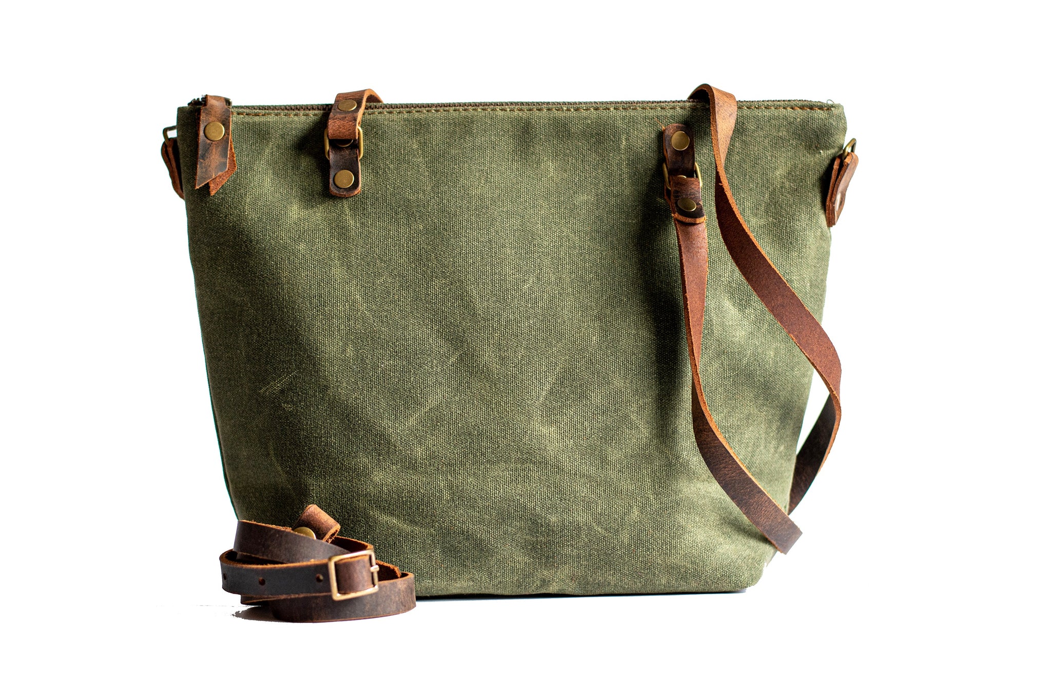 Handmade Waxed Canvas UNLINED Zipper Tote | Small | The Minimalist