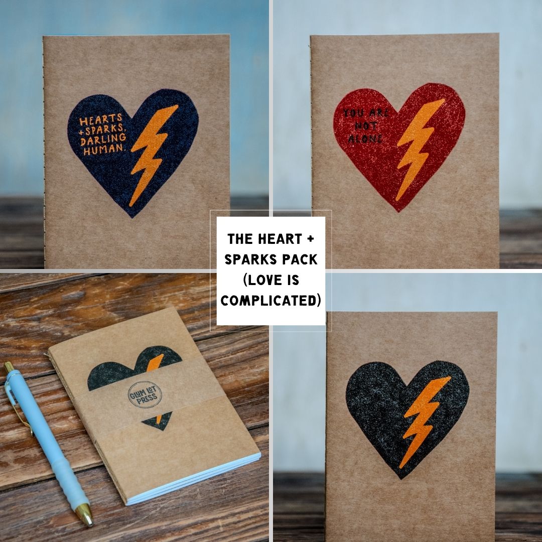 Travel Journal Set | Glum Lot Press | Hearts + Sparks Pack