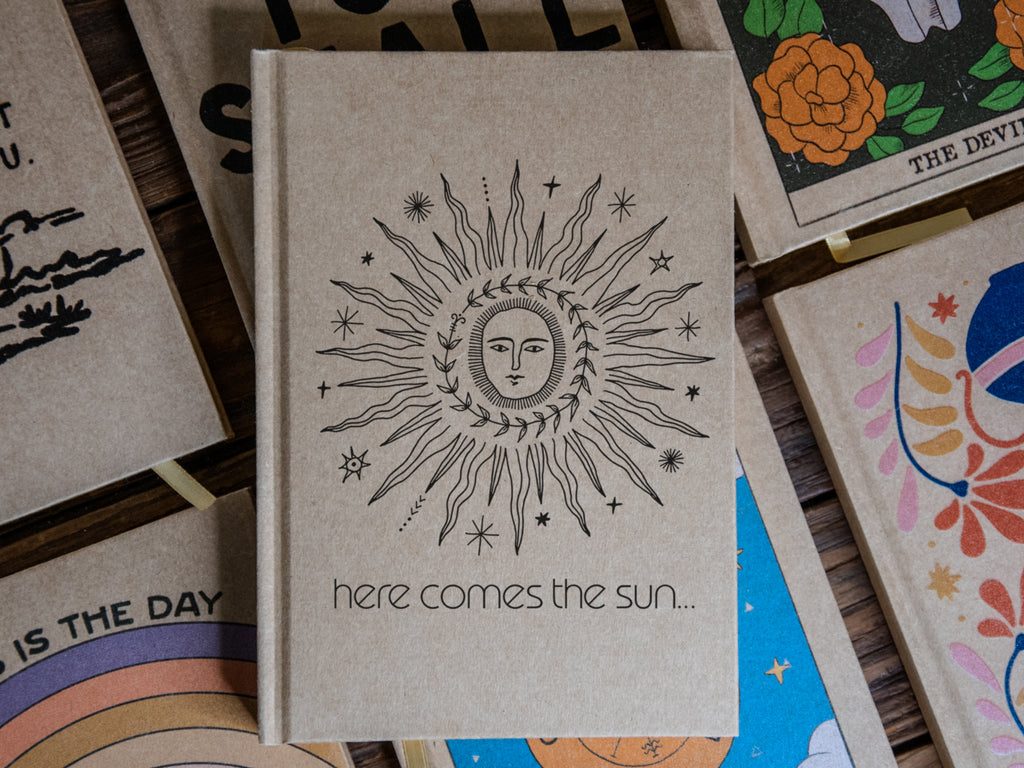 The Journal | Handprinted | 8x5 | Glum Lot Press + In Blue | Here comes the sun