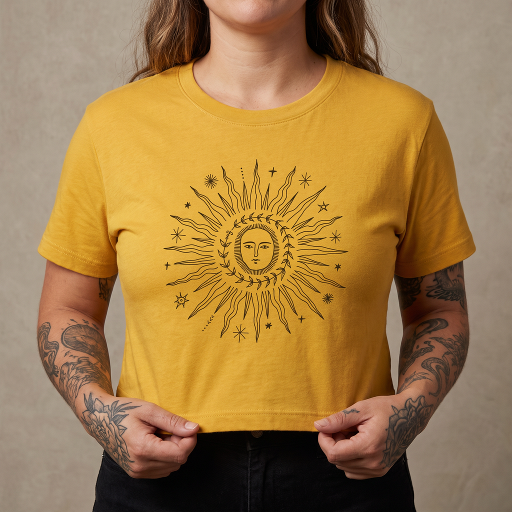 Handprinted Crop T-shirt | Here Comes The Sun