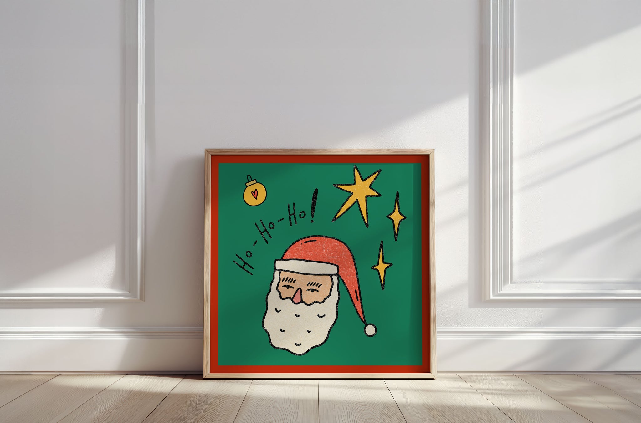 Fine art print | Wall Decor | Giclée | 12 x 12  | Holiday Santa