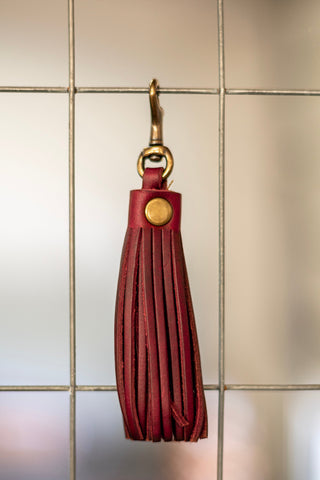 Leather Tassel Clip | Leather Key Chain | Leather Fob