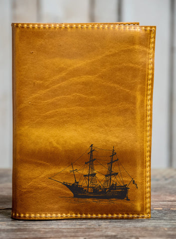 Handmade Leather Journal | Personalized Leather Notebook | Sketchbook | Gift | In Blue Handmade | Aquatic and nautical series 4