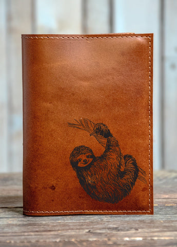 Handmade Leather Journal | Personalized Leather Notebook | Sketchbook | Gift | In Blue Handmade | Animals Series 5