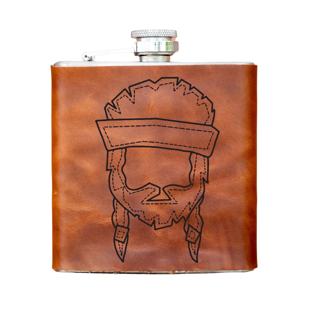 Limited Run | Icon Series | Leather Laser Printed Flask | Handmade | Willie