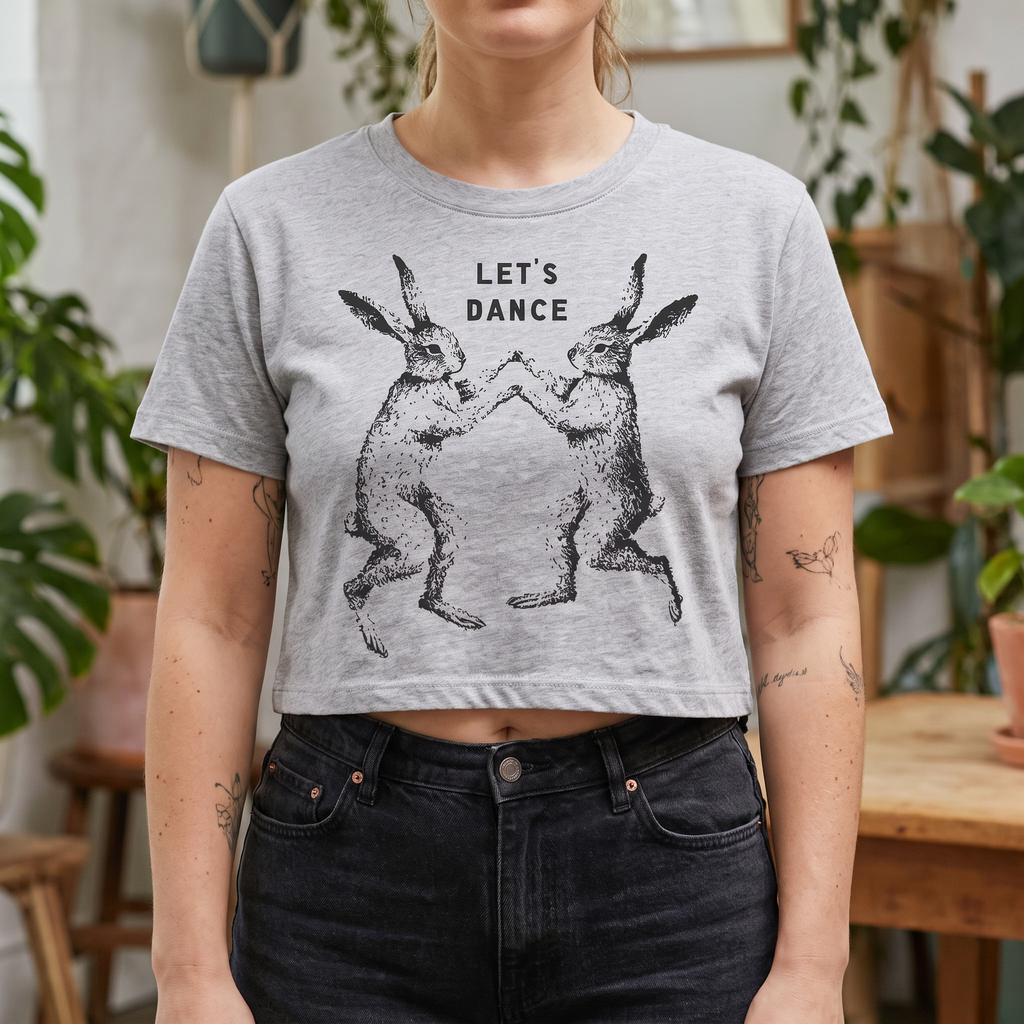 Handprinted Crop T-shirt | Let's Dance