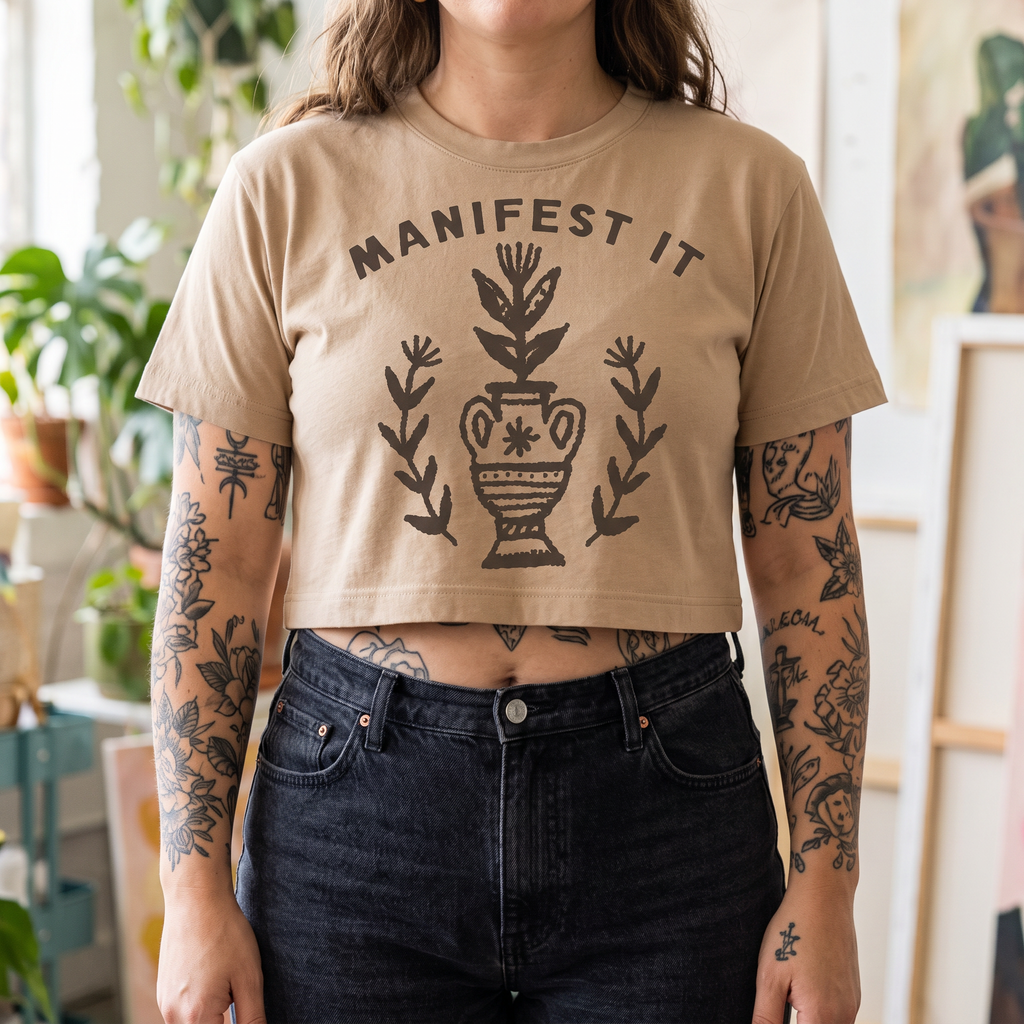 Handprinted Crop T-shirt | Manifest Growth