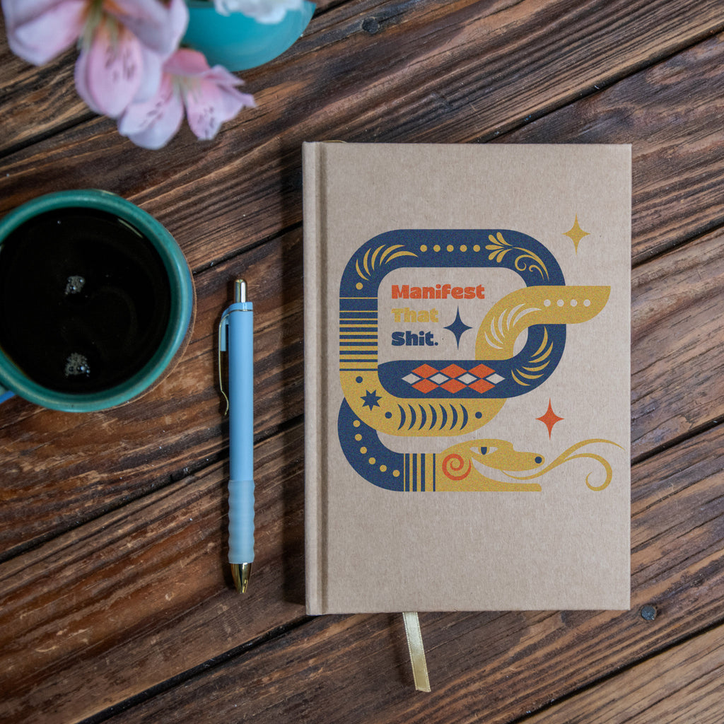 The Journal | Handprinted | 8x5 | Glum Lot Press + In Blue | Manifest that shit