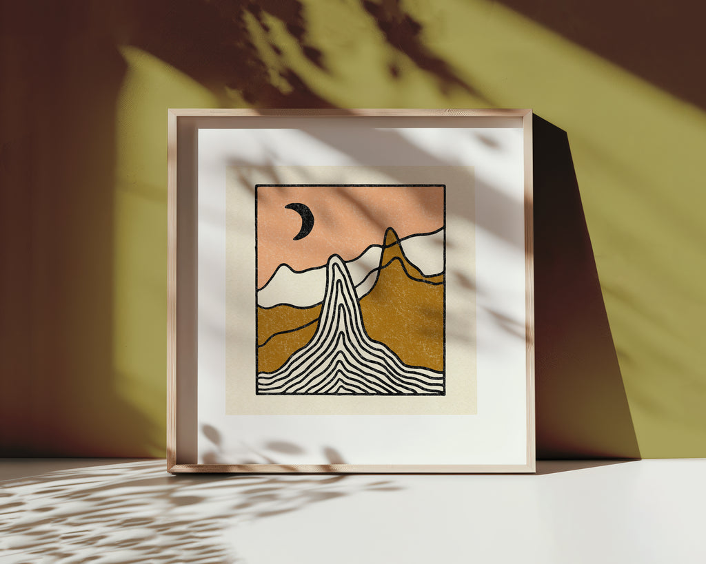 Fine art print | Wall Decor | Giclée | 12 x 12  | Desert Mountain Moon Goddess