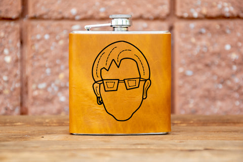 Limited Run | Icon Series | Leather Laser Printed Flask | Handmade | Elton