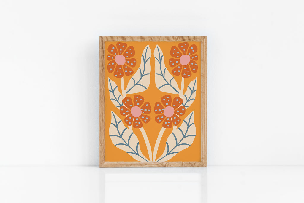 Fine art print | Wall Decor | Giclée | 8 x 10 |  Orange you glad there are flowers?