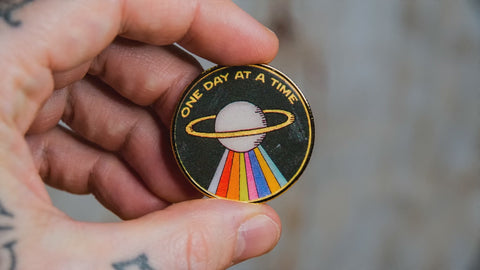 Challenge Coin | Recovery Coin | Glum Lot Press |  One Day at a Time Lotus