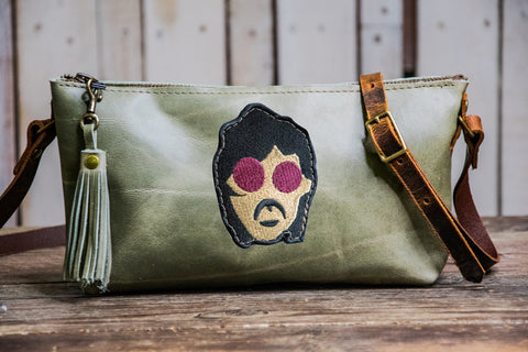 LIMITED RUN | Icon Series | The Leather Mini-zip crossbody bag Small | Embroidered Patch | Prince