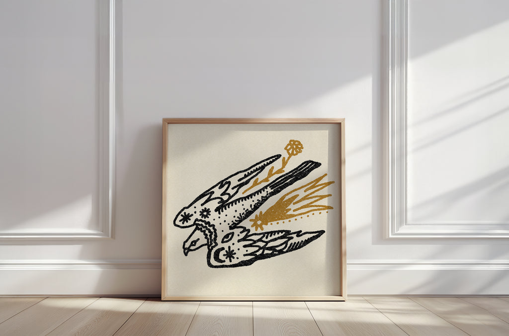Fine art print | Wall Decor | Giclée | 12 x 12  | Put a Mystical Bird On it