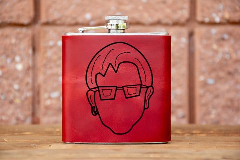 Limited Run | Icon Series | Leather Laser Printed Flask | Handmade | Elton